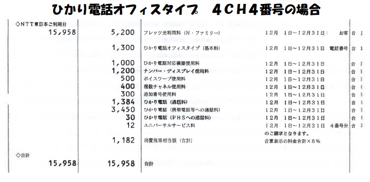 請求書_ひかり電話のあれこれ②　ひかり電話オフィスタイプ